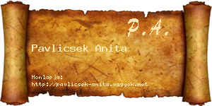 Pavlicsek Anita névjegykártya