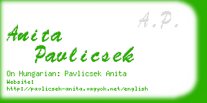 anita pavlicsek business card